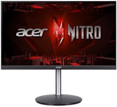 Acer Nitro 23.8″ Full HD PC IPS Gaming Monitor | AMD FreeSync Premium | 180Hz | Up to 0.5ms | Speakers | sRGB 99% | ErgoStand | VESA Mounting Compliant | 1 x DP 1.2 & 2 x HDMI 2.0 | XFA243Y M3bmiiprx