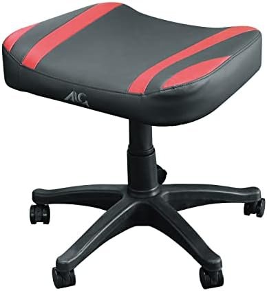 Allone Gaming Ottoman, Red & Black, 20.9 x 16.9 x 19.7 inches (53 x 43 x 50 cm), E-Sports Caster with Stopper, Height Changeable Type, Can Be Used as a Chair Alga-GMORAK