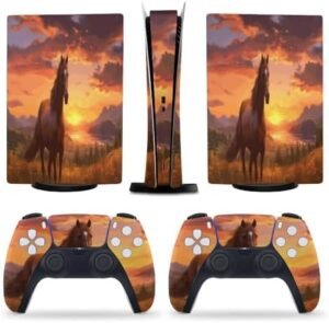 Brown Horse for PS5 Skin Console and Controller Accessories Cover Skins Anime Vinyl Cover Sticker Full Set for Playstation5 Digital Version