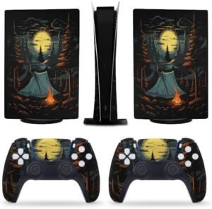 Camping Hiking Nature Mountain for PS5 Skin Console and Controller Accessories Cover Skins Anime Vinyl Cover Sticker Full Set for Playstation5 Digital Version