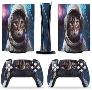 Cat Astronaut for PS5 Skin Console and Controller Accessories Cover Skins Anime Vinyl Cover Sticker Full Set for Playstation5 Digital Version