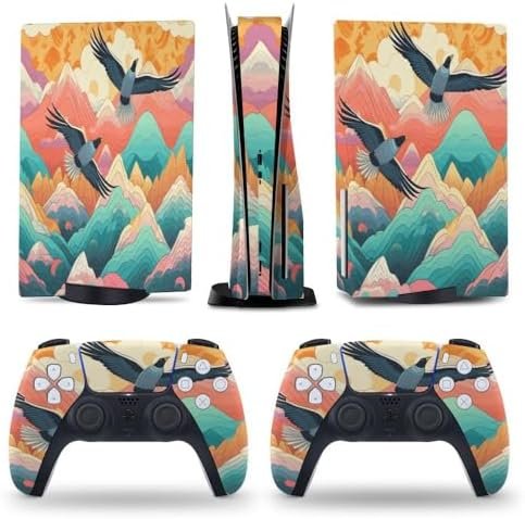 Ethnic Mountains Eagles Bright for PS5 Skin Console and Controller Accessories Cover Skins Anime Vinyl Cover Sticker Full Set for Playstation5 Disc Edition