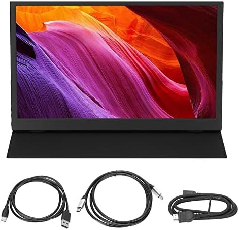 Gugxiom 15.6 Inch Portable Monitor, 1080P Full HD Portable External Monitor Support Micro USB USB C PS Gaming Monitor for Laptop