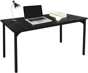 HealSmart Home Office Computer Desk Ideal for Work Study, Writing, or Gaming Size, Thickened 47 Inches, Black