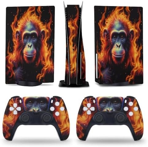 Monkey King Colorful 3D for PS5 Skin Console and Controller Accessories Cover Skins Anime Vinyl Cover Sticker Full Set for Playstation5 Disc Edition