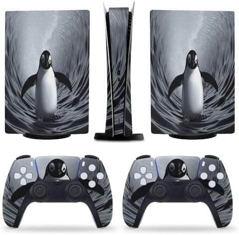 Penguin Surfing for PS5 Skin Console and Controller Accessories Cover Skins Anime Vinyl Cover Sticker Full Set for Playstation5 Digital Version