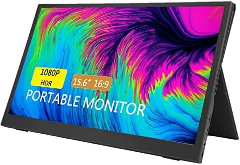 Portable Monitor,15.6inch 1080P HDR USB C Laptop Monitor Computer Display Gaming Monitor,External Monitor for Laptop PC Phone PS4 Switch