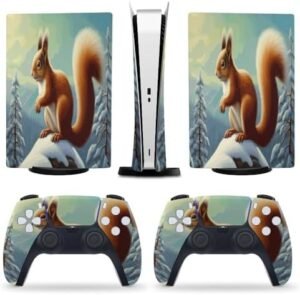 Squirrel Forest Snow for PS5 Skin Console and Controller Accessories Cover Skins Anime Vinyl Cover Sticker Full Set for Playstation5 Digital Version