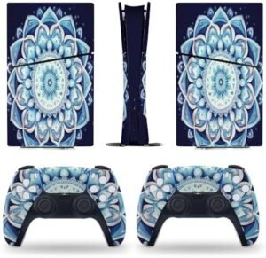 Sticker Skin for PS5 Slim Digital Edition Mandala Skin Console Controller Accessories Cover Skins Anime Vinyl Cover Sticker Full Set for Playstation5 Slim Digital Edition