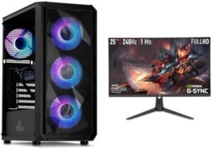 YEYIAN Avance 24 inch Gaming Monitor 240Hz FHD 1080P, Tanto Gaming PC Core i5 12400F, GeForce RTX 4060 Gaming Desktop Computer