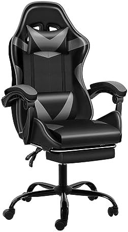 YSSOA Gaming Chair with Footrest, Big and Tall Gamer Chair, Racing Style Adjustable Swivel Office Chair, Ergonomic Video Game Chairs with Headrest and Lumbar Support