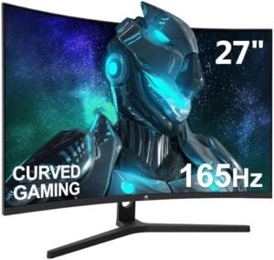 Z-Edge 27 inch Curved Gaming Monitor, FHD 1080P Gaming monitor 165Hz VA 1ms 1500R Curved Monitor with Frameless LED, UG27F AMD Freesync Premium Display Port HDMI, Eye Care