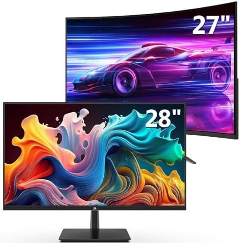 Z-Edge Business Monitor and Gaming Monitor Bundle [27-inch & 28-inch 2 Pack], 1920x1080P+4K Resolution LED Backlight Monitor, with 200Hz(UG27)/75Hz(U28I4K) Refresh Rate, DP+HDMI