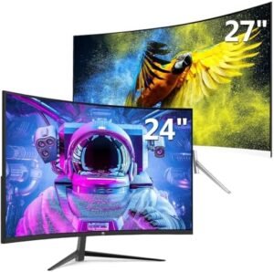 Z-Edge Curved Gaming Monitor Bundle [24-inch and 27-inch 2 Pack] 180Hz(UG24)/75Hz(U27C) Refresh Rate, 1ms MPRT, FHD 1080 Gaming Monitor AMD Freesync