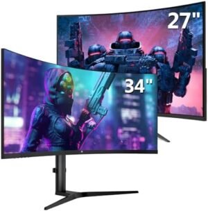 Z-Edge Curved Gaming Monitor Bundle [27-inch and 34-inch 2 Pack] 240Hz(UG27P)/165Hz(UG34) Refresh Rate, 1ms MPRT, FHD 1080P(UG27P)/WQHD 3440 * 1440P(UG34) Gaming Monitor AMD Freesync Premium