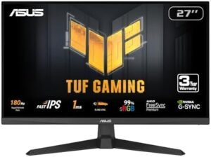 ASUS TUF Gaming 27” 1080P Monitor (VG279Q3A) – Full HD, 180Hz, 1ms, Fast IPS, BLACK (Renewed)