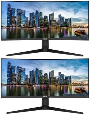 ASUS TUF VG34VQL1B 34” Curved 3440 x 1440 WQHD 165 Hz 1 ms LCD Gaming Monitor, 2-Pack Bundle with Extreme Low Motion Blur, Eye Care, FreeSync Premium, DisplayPort, HDMI, USB Hub, Integrated Speakers