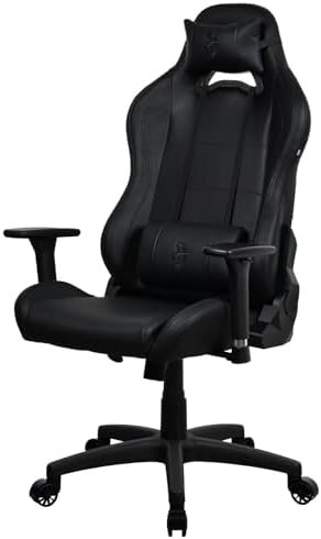 Arozzi Torretta Soft PU Leather Material Gaming Chair, Durable Ergonomic Office Chair with Adjustable Height, 3D Armrest & 2 Supportive Pillows (Pure Black)