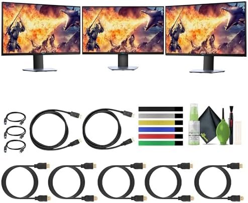 Dell S-Series 27-Inch S2721DGF Gaming Monitor 1440P QHD 2560 x 1440 at 165Hz Resolution 16:9 1Ms Response time, Bundle with 3X Gaming Monitors (Renewed)