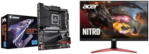 GIGABYTE Z790 AORUS Elite AX & Acer Nitro KG241Y Sbiip 23.8” Full HD (1920 x 1080) VA Gaming Monitor