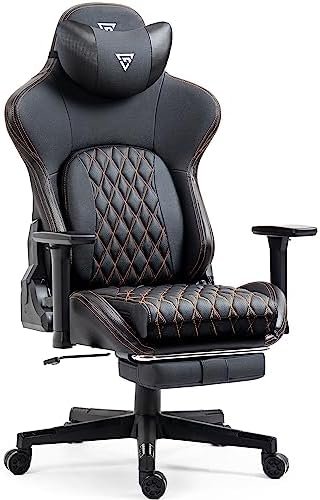 Gaming Chair- Office Gaming Chair with Footrest,Ergonomic Gaming Chair for Heavy People, Ergonomic Reclining Gamer Computer Chair for Adult, Big and Tall Office PC Gaming Chair