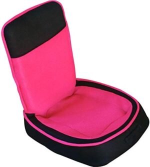 Portable Folding Floor Chair Breathable Mesh Stadium Seats Reading Gaming Chair (Pink)