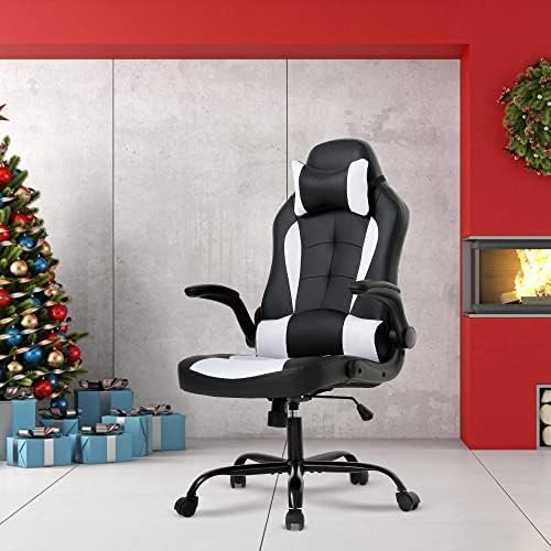 Gaming Chair for Adults PC Chair Silla Gamer Chair Gaming Chair Cheap Flip Up Arms Game Chair Ergonomic Desk Chair with Headrest Lumbar Support, High Back Video Game Chairs for Kids Ages 8-12