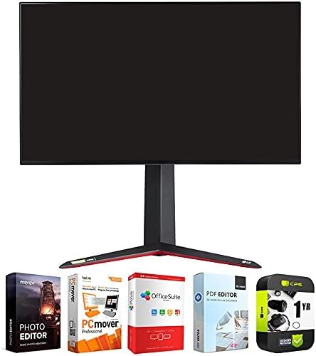 LG 27GN950-B 27 inch Ultragear 4K UHD Nano IPS 1ms 144Hz G-Sync Gaming Monitor Bundle with 1 YR CPS Enhanced Protection Pack and Elite Suite 18 Standard Editing Software Bundle