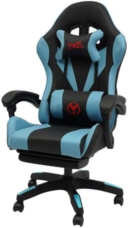 Gaming Chair, Ergonomic Office Chair High Back Computer Chair Desk Chair Racing Executive,Adjustable Swivel Task Chair with Headrest,Lumbar Support and Retractable Footrest,Built-in Bluetooth Speakers