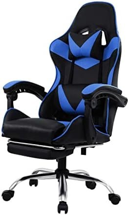 LKOP Racing Gaming Chair Ergonomic Swivel Office Computer Desk Seat Blue Gaming Chair Gaming Chairs Computer Chair Computer Chairs Gamer Chair Ergonomic Chair Game Chair Video Game Chairs