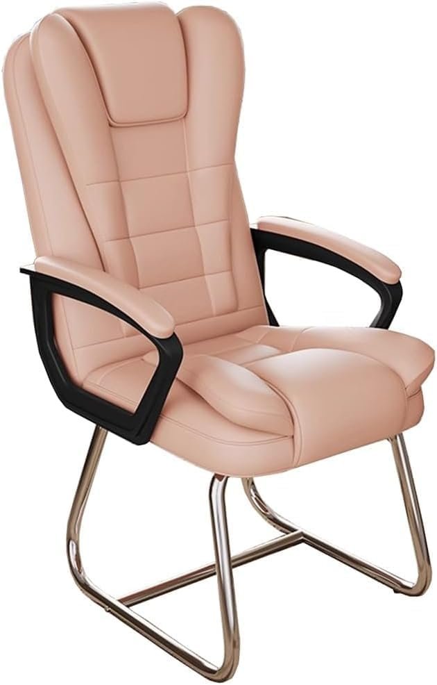 Ergonomic Racing Computer Chair with Bow Foot & Double Cushion Design, PU Leather Seat, Adjustable Armrests, Comfortable Office Desk & Gaming Chair for Meeting Room