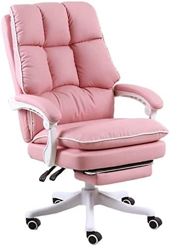 Computer Chair Office Chair Recliner with Footrest Computer Gaming Chair Gaming Chair Bedroom Study Chair Pink Grey Black(1)