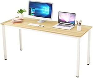 soges 63 Inch Long Computer Desk Home Office Table Writing Desk Study Table Gaming Table Computer Workstations Light Oak LD-AC160LO